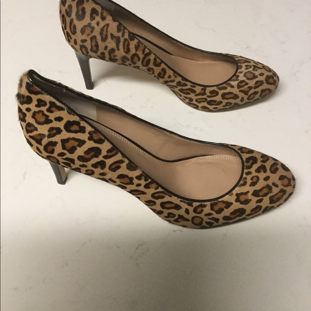 Banana Republic calf hair leopard heels